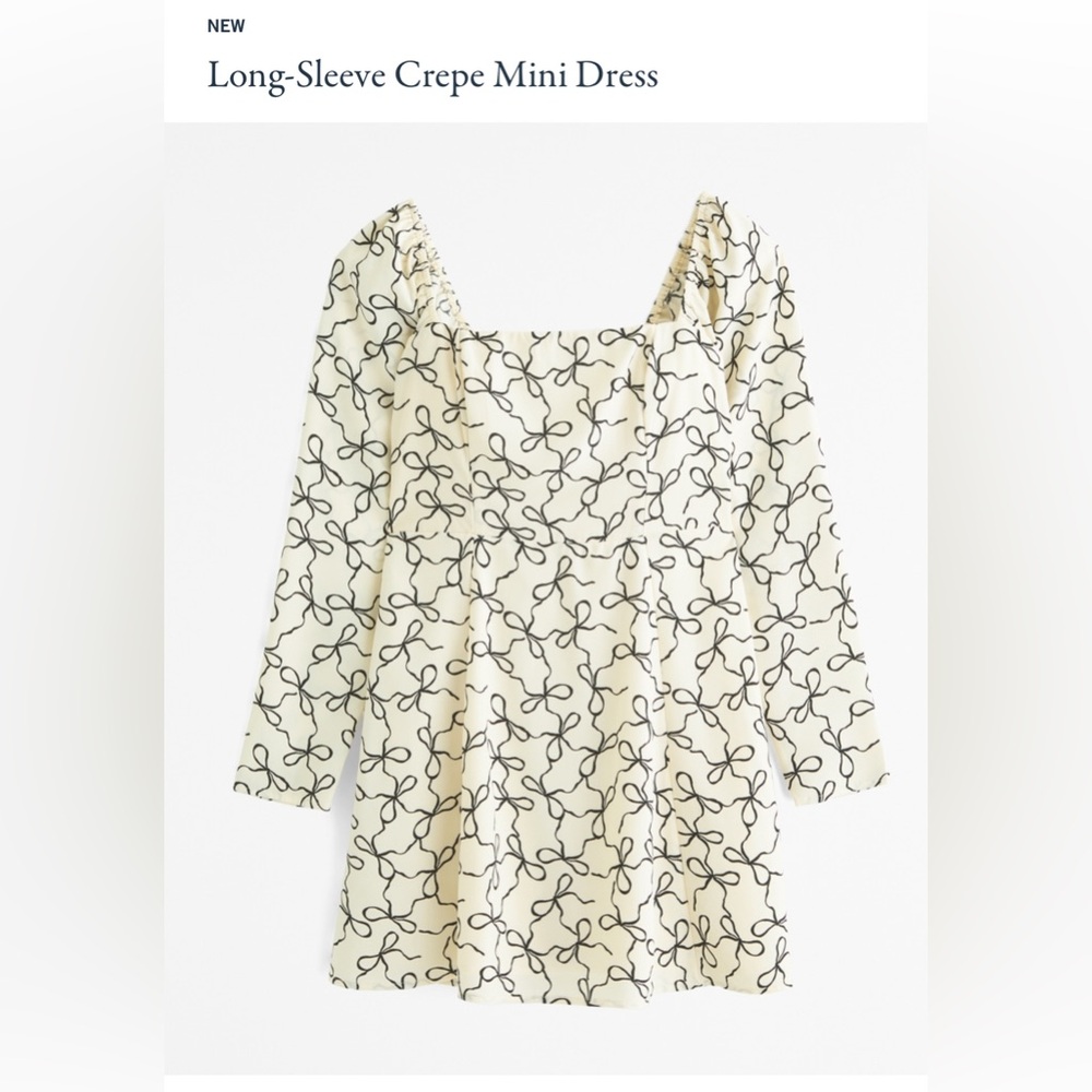 NEW Abercrombie Long-Sleeve Crepe Mini Dress